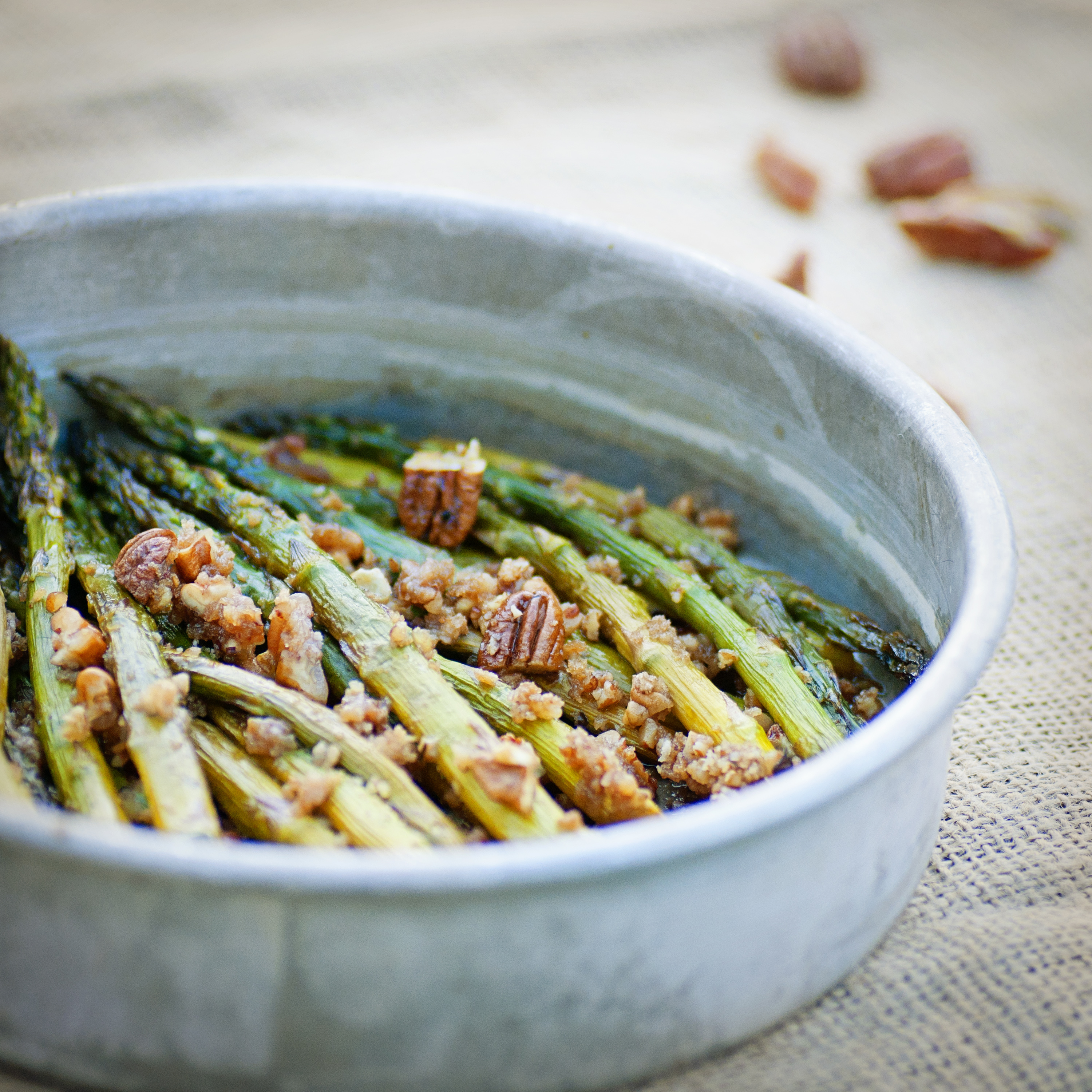 Maple Roasted Asparagus with Pecans